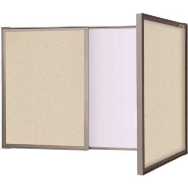 Ghent Ghent VisuALL Conference Cabinet - Tack Surface/Whiteboard Combo - 36"W x 24"H - Beige 41300